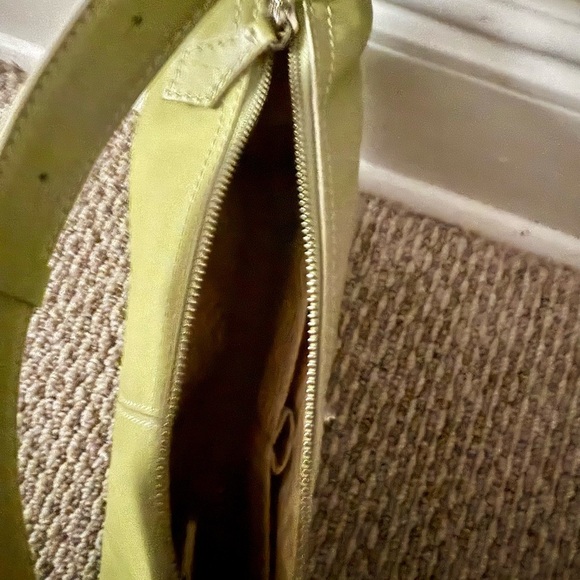 Elegant Lime Green Leather Structured Shoulder Handbag Bag Medium - Picture 7 of 15